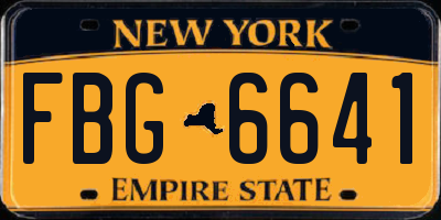 NY license plate FBG6641