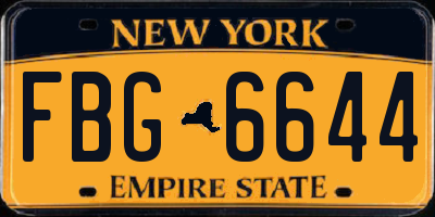 NY license plate FBG6644