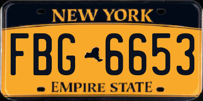 NY license plate FBG6653