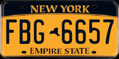 NY license plate FBG6657