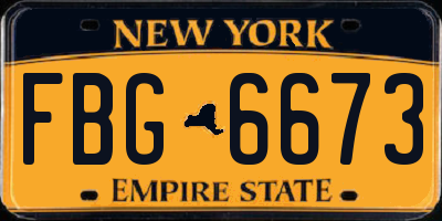 NY license plate FBG6673