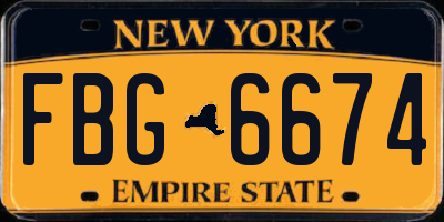 NY license plate FBG6674