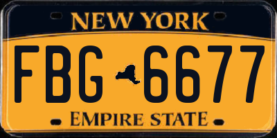 NY license plate FBG6677