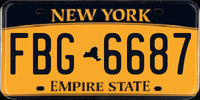 NY license plate FBG6687