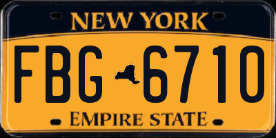 NY license plate FBG6710