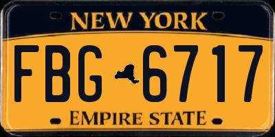 NY license plate FBG6717