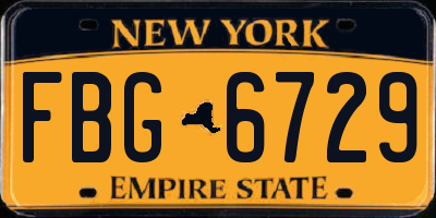 NY license plate FBG6729