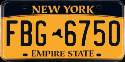 NY license plate FBG6750