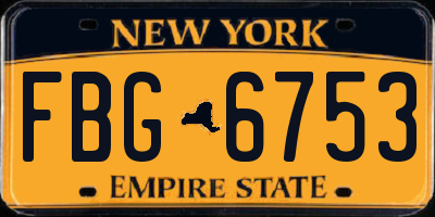 NY license plate FBG6753