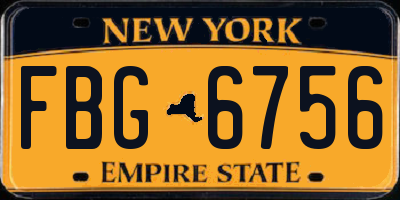 NY license plate FBG6756
