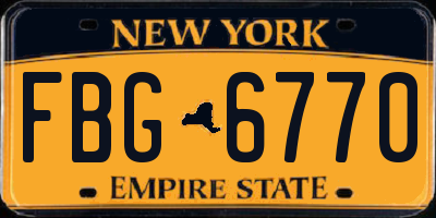NY license plate FBG6770