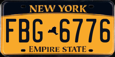 NY license plate FBG6776