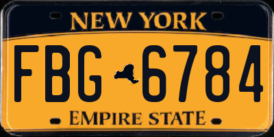 NY license plate FBG6784