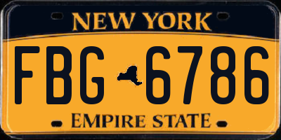 NY license plate FBG6786