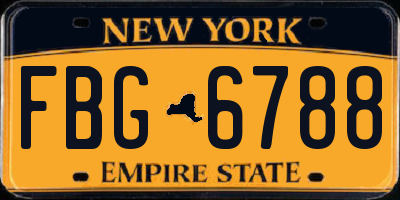 NY license plate FBG6788