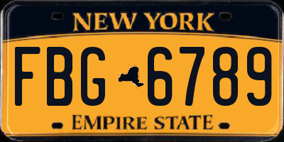 NY license plate FBG6789