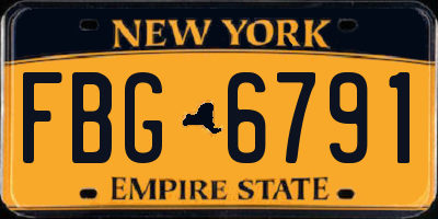 NY license plate FBG6791