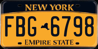 NY license plate FBG6798