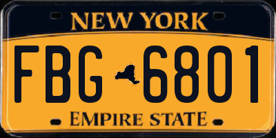 NY license plate FBG6801
