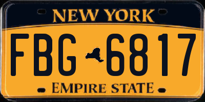 NY license plate FBG6817