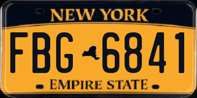 NY license plate FBG6841