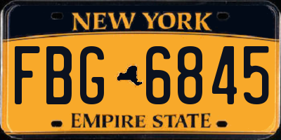 NY license plate FBG6845