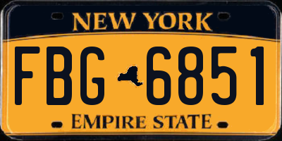 NY license plate FBG6851