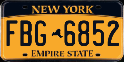 NY license plate FBG6852