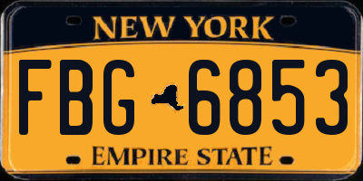 NY license plate FBG6853