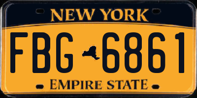 NY license plate FBG6861