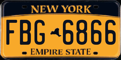 NY license plate FBG6866