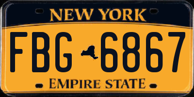 NY license plate FBG6867