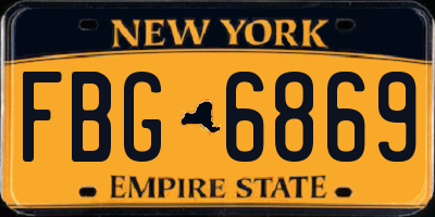 NY license plate FBG6869