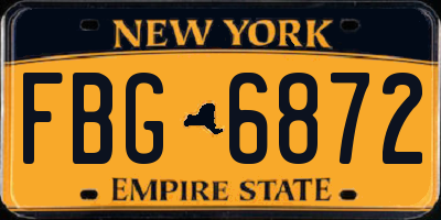 NY license plate FBG6872