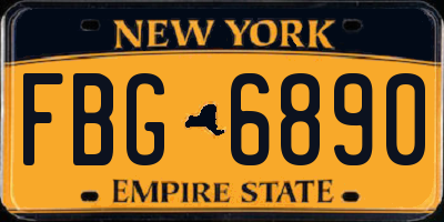 NY license plate FBG6890