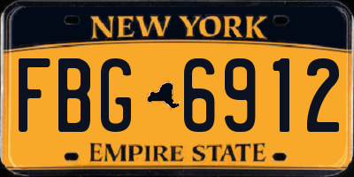 NY license plate FBG6912
