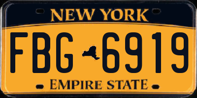 NY license plate FBG6919