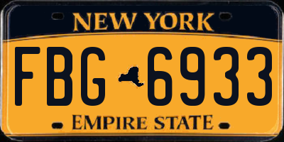 NY license plate FBG6933