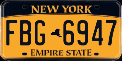NY license plate FBG6947