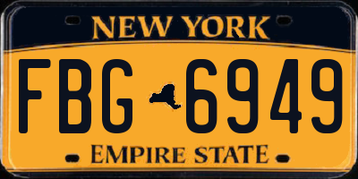 NY license plate FBG6949
