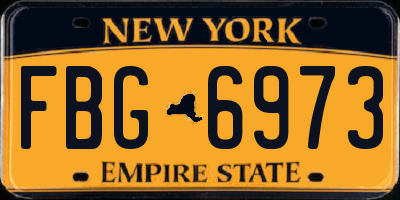 NY license plate FBG6973