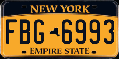 NY license plate FBG6993