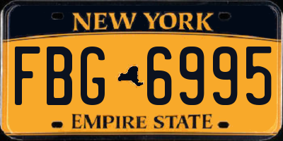 NY license plate FBG6995
