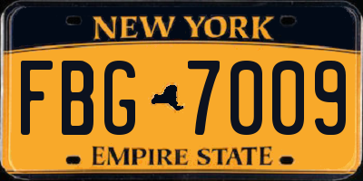 NY license plate FBG7009