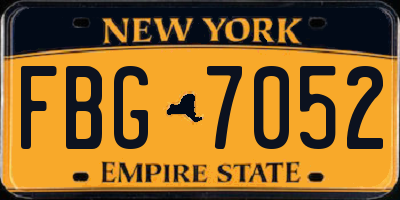 NY license plate FBG7052
