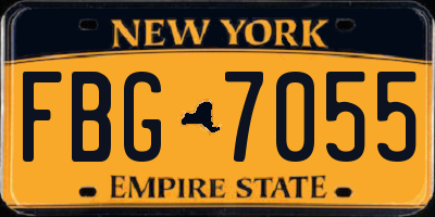 NY license plate FBG7055