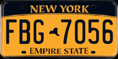 NY license plate FBG7056
