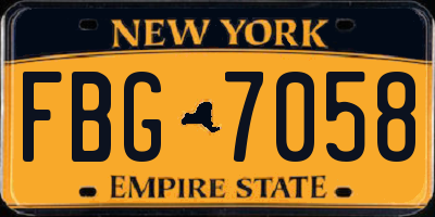 NY license plate FBG7058
