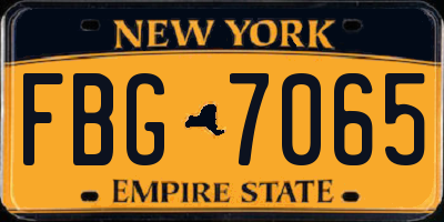 NY license plate FBG7065