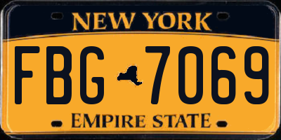 NY license plate FBG7069